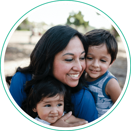 Mother and 2 children